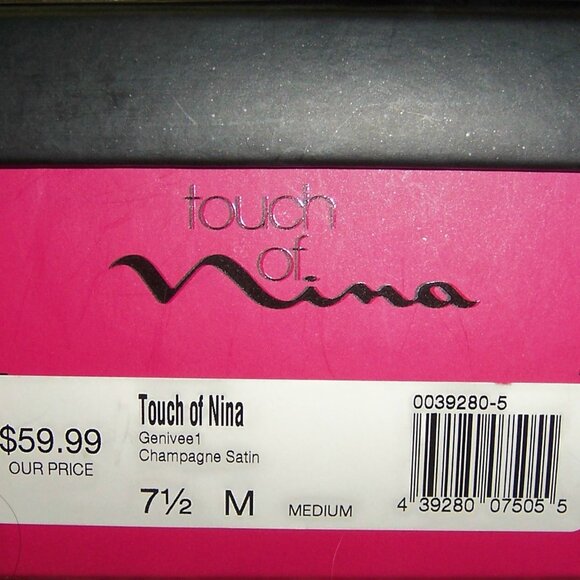 Touch of Nina Strappy Sandals Heels Sparkly Champagne Satin Genivee Size 7.5 - Picture 6 of 6